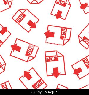 PDF download seamless pattern background. Business flat vector illustration. PDF format board sign symbol pattern. Stock Vector
