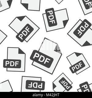 PDF download seamless pattern background. Business flat vector illustration. PDF format board sign symbol pattern. Stock Vector