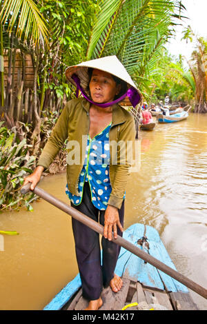 BEN TRE, VIETNAM-NOV 18, 2013: A famous tourist destination is  Ben Tre village on Nov 18, 2013. in Mekong delta , Vietnam. Mekong Delta is home of pe Stock Photo