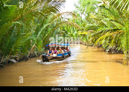 BEN TRE, VIETNAM-NOV 18, 2013: A famous tourist destination is  Ben Tre village on Nov 18, 2013. in Mekong delta , Vietnam. Mekong Delta is home of pe Stock Photo