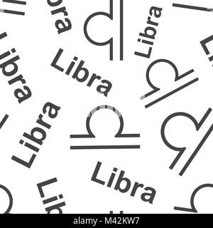 Libra zodiac sign seamless pattern background. Business flat vector illustration. Libra astrology sign symbol pattern. Stock Vector