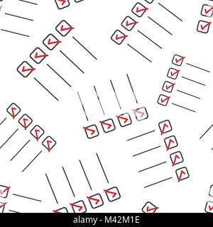 To do list seamless pattern background. Business flat vector illustration. Checklist, task list symbol pattern. Stock Vector