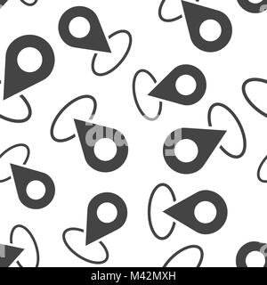 Pin location seamless pattern background. Business flat vector illustration. Navigation map, gps concept symbol pattern. Stock Vector