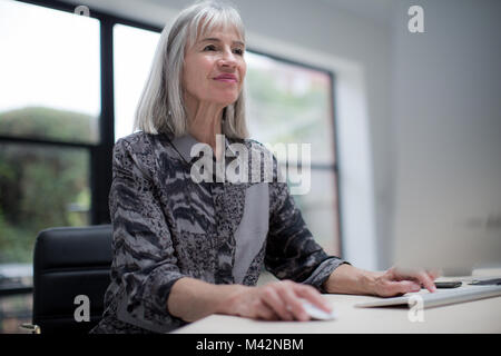 Senior businesswoman using computer Stock Photo