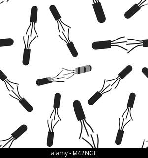 High voltage power cable seamless pattern background. Business flat vector illustration. Electric cable symbol pattern. Stock Vector