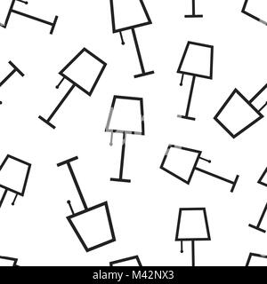 Lamp furniture seamless pattern background. Business flat vector illustration. Lamp symbol pattern. Stock Vector