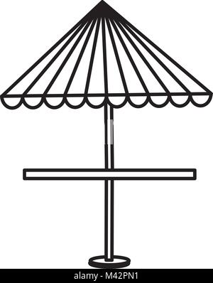 restaurant table with parasol vector illustration design Stock Vector