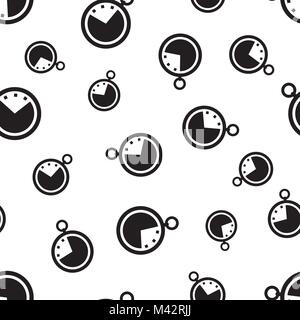 Clock timer seamless pattern background. Business flat vector ...