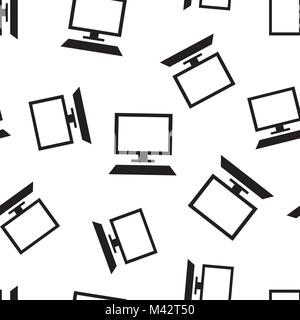 Computer seamless pattern background. Business flat vector illustration. Monitor sign symbol pattern. Stock Vector