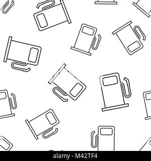 Fuel gas station seamless pattern background. Business flat vector illustration. Car petrol pump sign symbol pattern. Stock Vector