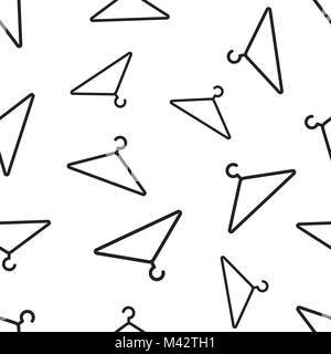 Clothes hanger seamless pattern background. Business flat vector illustration. Wardrobe hander sign symbol pattern. Stock Vector