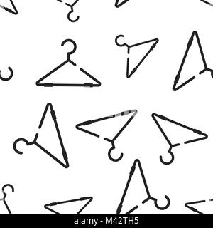 Clothes hanger seamless pattern background. Business flat vector illustration. Wardrobe hander sign symbol pattern. Stock Vector