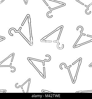 Clothes hanger seamless pattern background. Business flat vector illustration. Wardrobe hander sign symbol pattern. Stock Vector