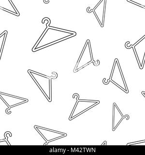 Clothes hanger seamless pattern background. Business flat vector illustration. Wardrobe hander sign symbol pattern. Stock Vector