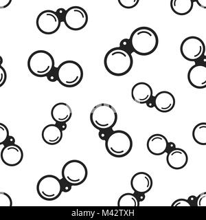 Binocular seamless pattern background. Business flat vector illustration. Binoculars explore sign symbol pattern. Stock Vector