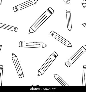 Pencil seamless pattern background. Business flat vector illustration. Pencil sign symbol pattern. Stock Vector