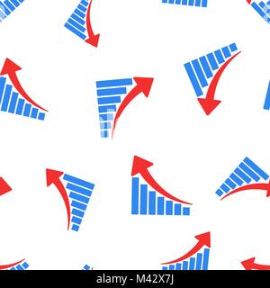 Growth chart seamless pattern background. Business concept vector illustration. Grow diagram symbol pattern. Stock Vector