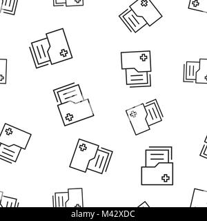 Document folder portfolio seamless pattern background. Business concept vector illustration. Archive data file symbol pattern. Stock Vector