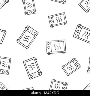 Microwave oven seamless pattern background. Business concept vector illustration. Microwave symbol pattern. Stock Vector