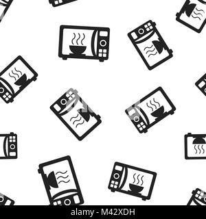 Microwave oven seamless pattern background. Business concept vector illustration. Microwave symbol pattern. Stock Vector