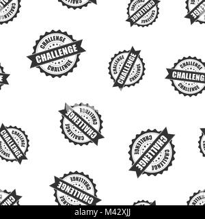 Challenge rubber stamp seamless pattern background. Business concept vector illustration. Challenge badge symbol pattern. Stock Vector