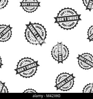 Don't smoke rubber stamp seamless pattern background. Business concept vector illustration. No smoking badge symbol pattern. Stock Vector