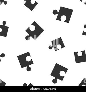 Puzzle seamless pattern background icon. Business flat vector illustration. Puzzle jigsaw game sign symbol pattern. Stock Vector