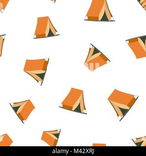 Camping tent seamless pattern. Business concept camping house pictogram. Vector illustration background. Stock Vector