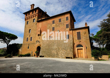 Palazzo Massaini, Pienza village, Val d'Orcia, Siena District, Tuscany, Italy Stock Photo