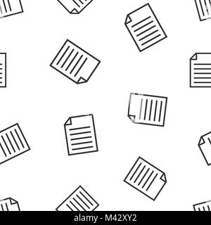Document seamless pattern background. Business flat vector illustration. Note page sign symbol pattern. Stock Vector