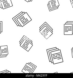 Document seamless pattern background. Business flat vector illustration. Note page sign symbol pattern. Stock Vector