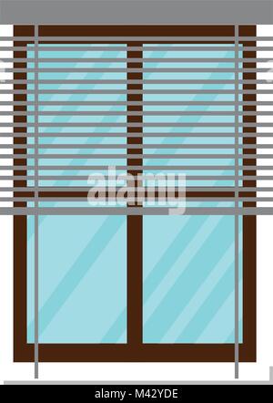window with blind isolated icon Stock Vector