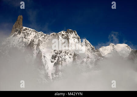 Giant Tooth, Mont Blanc, Courmayeur village, Aosta district, Aosta Valley, Italy Stock Photo