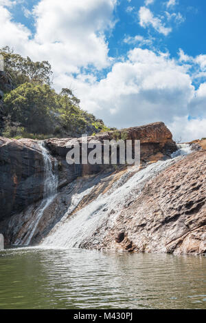 Serpentine Falls with granite rocks and rocks pool in Serpentine National Park near Perth,Western Australia Stock Photo