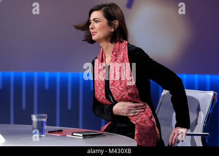 Rome, Italy. February 13th 2018.Laura Boldrini Roma 13/02/2018. Trasmissione tv 'Otto e Mezzo' Rome February 13th 2018. Talk show 'Otto e Mezzo' Foto Samantha Zucchi Insidefoto Credit: insidefoto srl/Alamy Live News Stock Photo