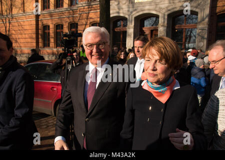 Magdeburg, Germany - 14 February 2018: Close-up of Federal President Frank-Walter Steinmeier on his arrival at the State Chancellery in Magdeburg. Stock Photo