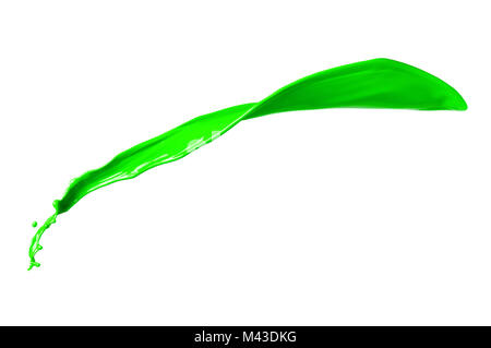 Green paint splash isolated on white background Stock Photo