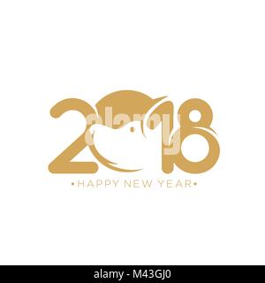 Happy new year 2018 vector illustration. Stock Vector