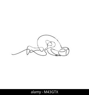 one line drawing of human vector illustration Stock Vector