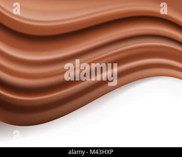 chocolate background. abstract creamy brown waves flowing Stock Vector