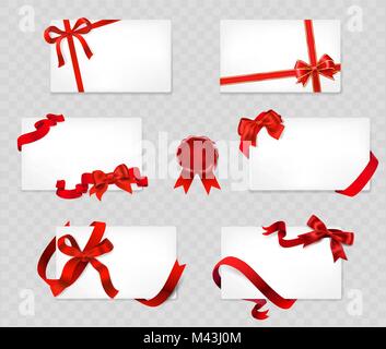 Decorative bows. Realistic red silk ribbons with bow festive decor satin  rose, luxury elements for holiday packaging and design, elegant gift tape  3d Stock Vector Image & Art - Alamy