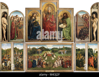 Jan van Eyck, Hubert and Jan van Eyck, Ghent Altarpiece, 1432 Stock Photo