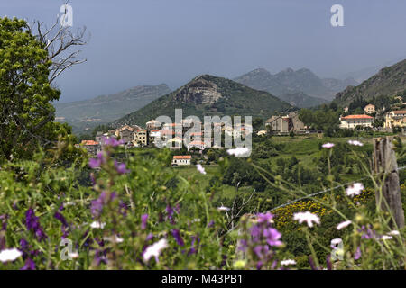 Mountain village Olmeta di Tuda, Corsica, France Stock Photo