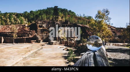 Crystal ball in the mines Stock Photo