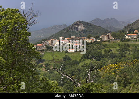 Mountain village Olmeta di Tuda, Corsica, France Stock Photo