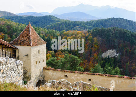 Medieval fortress in Rasnov, Transylvania, Brasov, Romania Stock Photo
