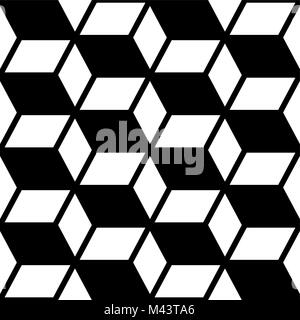 Abstract geometric seamless vector pattern, modern black and white repetitive decoration Stock Vector