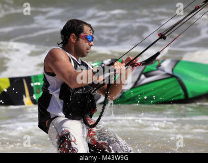 Kitesurfer in action Stock Photo