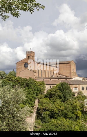Siena, church San Domenica, brick basilica, Italy Stock Photo