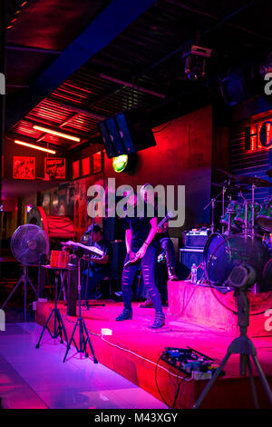 PATTAYA, THAILAND - September 2, 2017 : Colorful night light with music enterainment and drink bar in walking street Pattaya on September 2, 2017 Patt Stock Photo